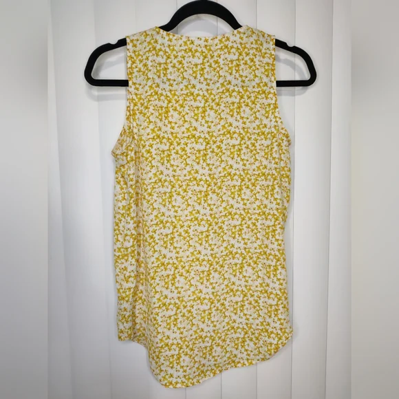 Rachel Zoe Yellow floral button down sleeveless blouse size xs - Picture 2 of 4